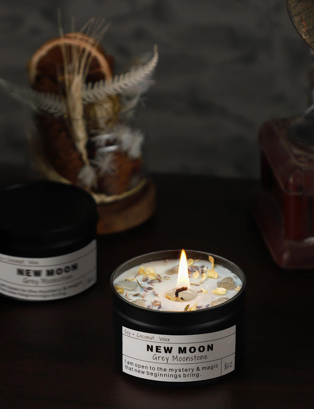 Obsidian Crystal Energy Candle, Good Aura Health Protection, Baltic Amber Chakra Magic Self-Care, Emotional Support, Encouragement and Affirmation Gift.(HEAL)