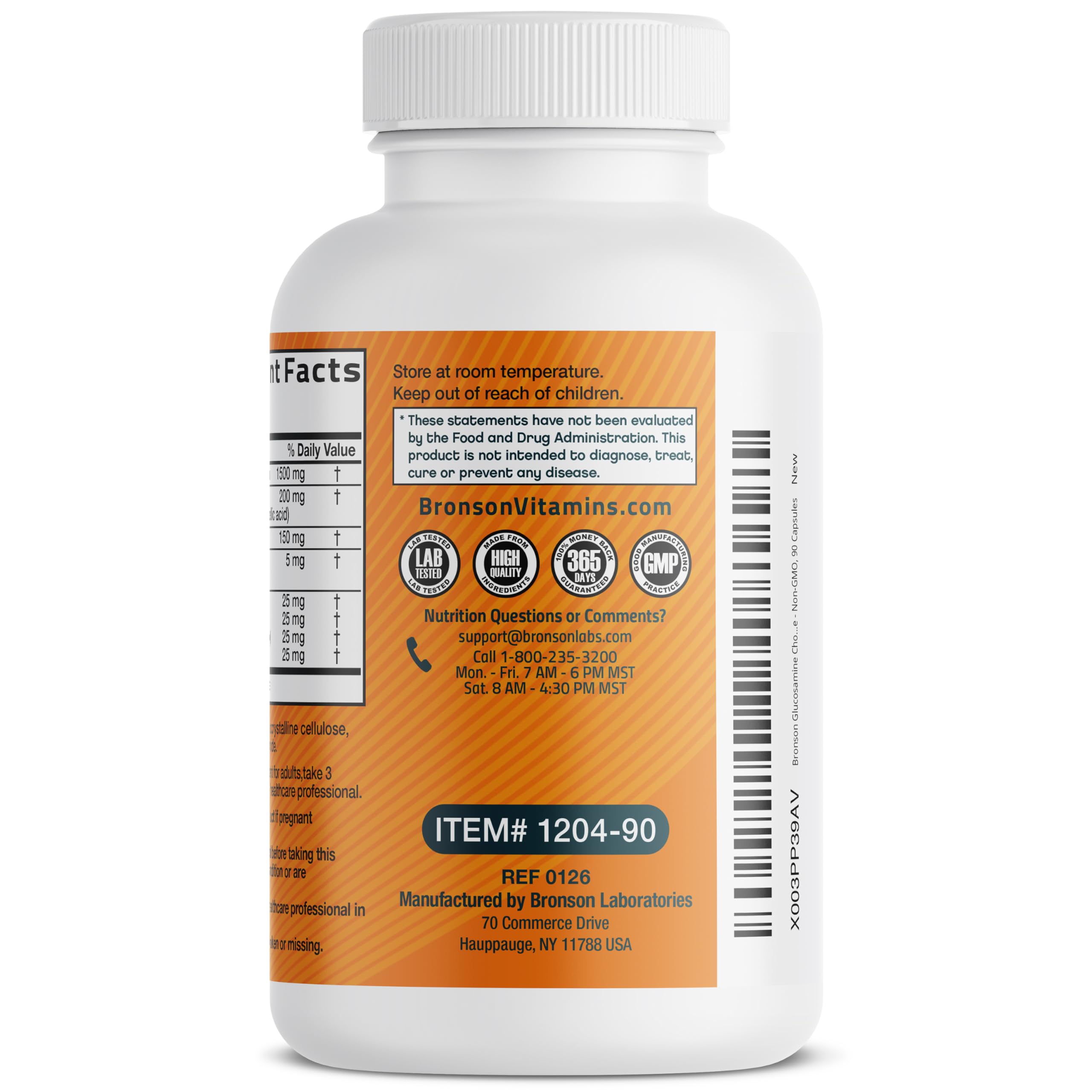 Bronson Glucosamine Chondroitin Turmeric & MSM Advanced Joint & Cartilage Formula, Supports Healthy Joints, Mobility & Cartilage - Non-GMO, 90 Capsules