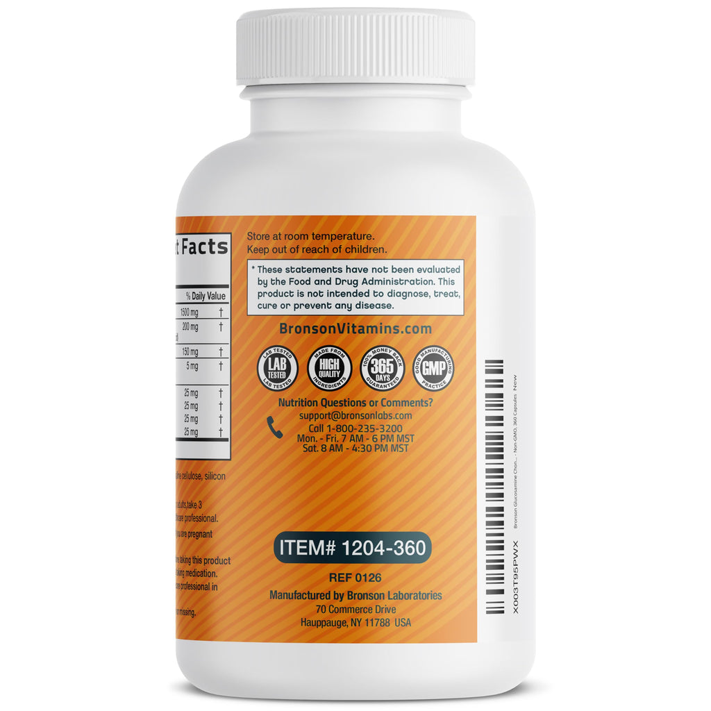 Bronson Glucosamine Chondroitin Turmeric & MSM Advanced Joint & Cartilage Formula, Supports Healthy Joints, Mobility & Cartilage - Non-GMO, 90 Capsules