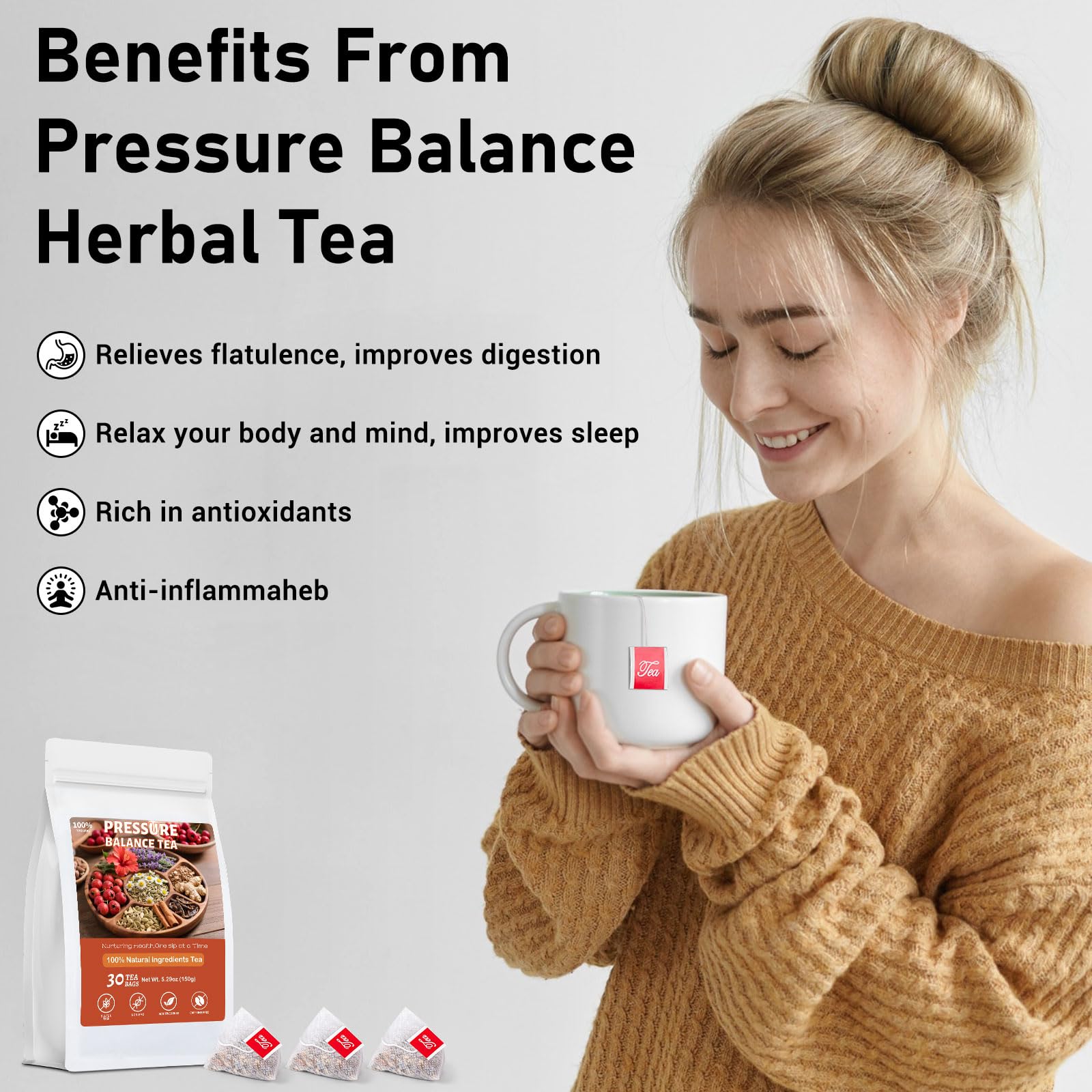 Ginseng Five Treasures Kidney Tea, Traditional Chinese Herbal TeaBags, Natural Kidney Cleanse Detox Tea for Women & Men, 7 Precious Ingredients Formula(1 Pack/25 Bags)