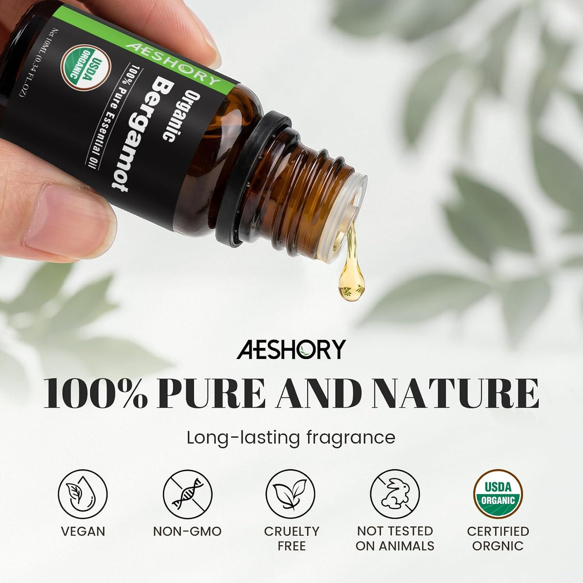 Organic Essential Oils Gift Set, Top 10x10ML-100% Pure Natural Aromatherapy for Diffusers, Humidifiers, Candle Making, Peppermint, Tea Tree, Lavender, Frankincense, Lemongrass, Eucalyptus & More