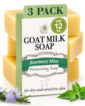 Southern Natural Goat Milk Soap Bar - Oatmeal Milk & Honey 3 Pack - For Dry Sensitive Skin. Natural, Handmade Soap For Men, Women, Kids, Face & Body