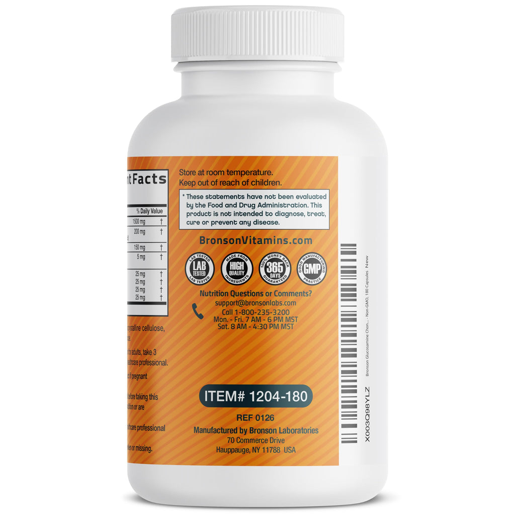 Bronson Glucosamine Chondroitin Turmeric & MSM Advanced Joint & Cartilage Formula, Supports Healthy Joints, Mobility & Cartilage - Non-GMO, 90 Capsules