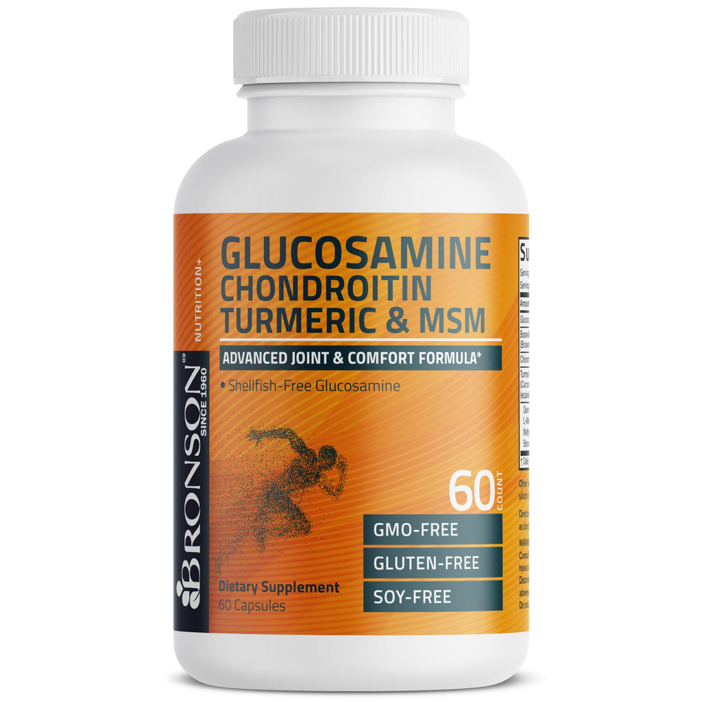 Bronson Glucosamine Chondroitin Turmeric & MSM Advanced Joint & Cartilage Formula, Supports Healthy Joints, Mobility & Cartilage - Non-GMO, 90 Capsules