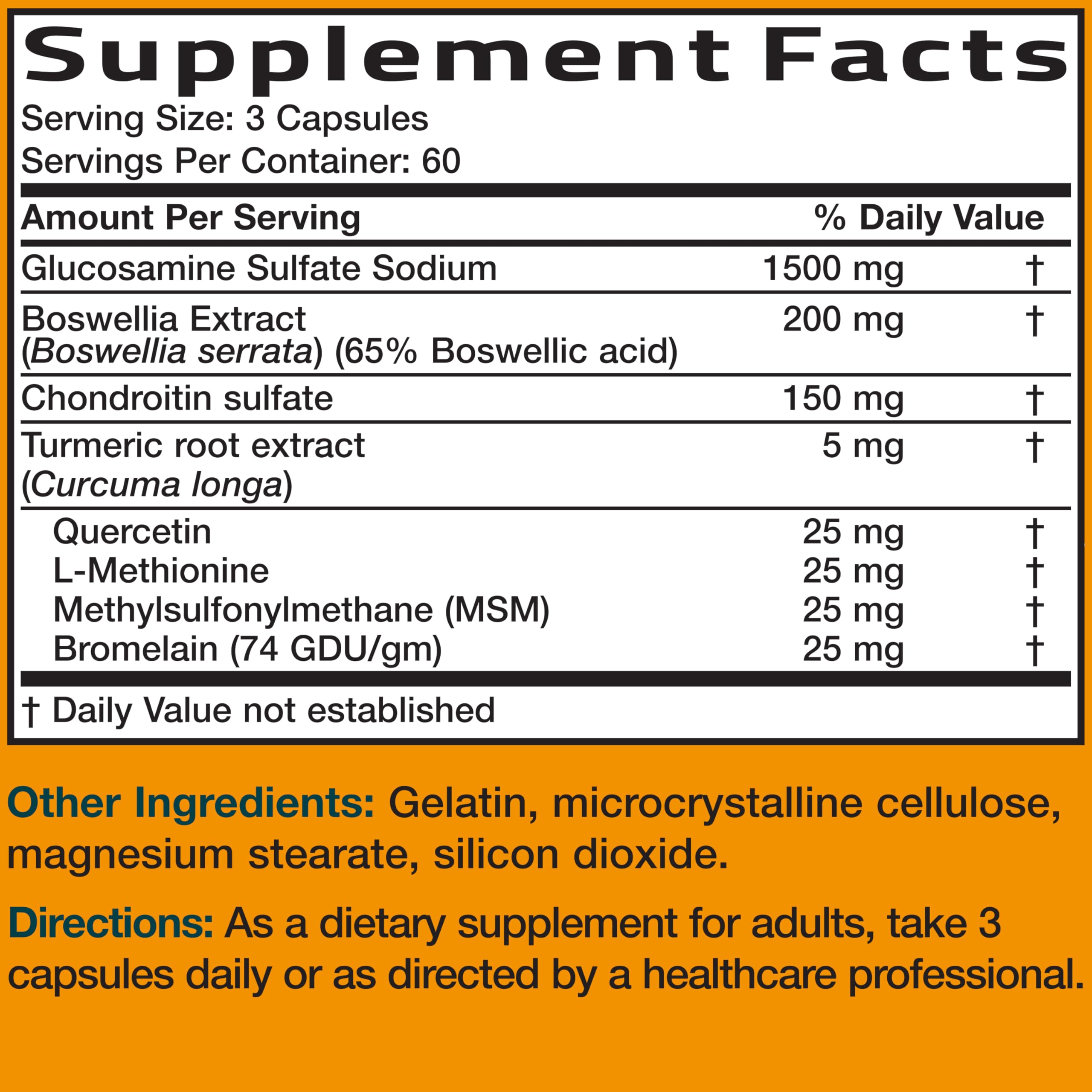 Bronson Glucosamine Chondroitin Turmeric & MSM Advanced Joint & Cartilage Formula, Supports Healthy Joints, Mobility & Cartilage - Non-GMO, 90 Capsules