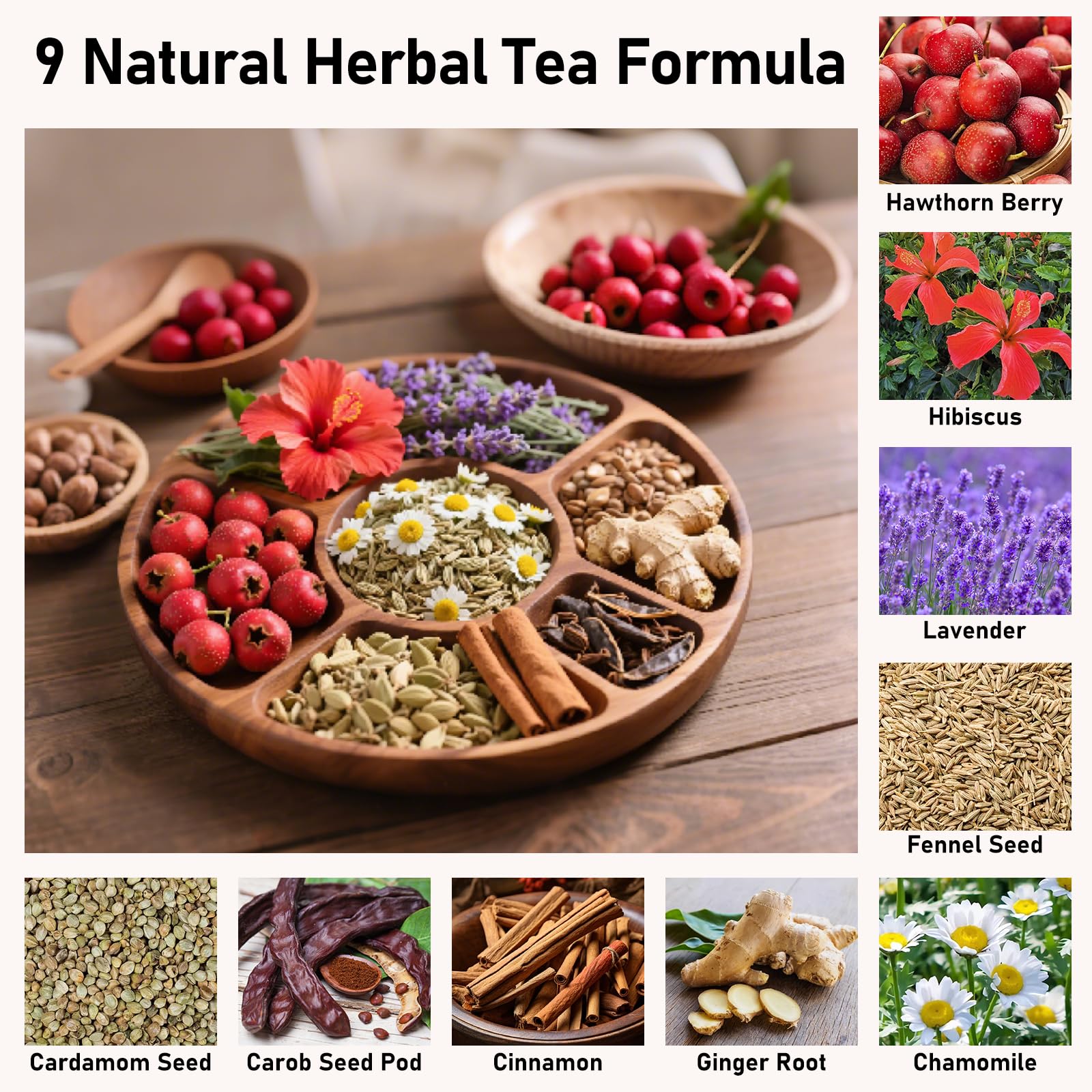 Ginseng Five Treasures Kidney Tea, Traditional Chinese Herbal TeaBags, Natural Kidney Cleanse Detox Tea for Women & Men, 7 Precious Ingredients Formula(1 Pack/25 Bags)