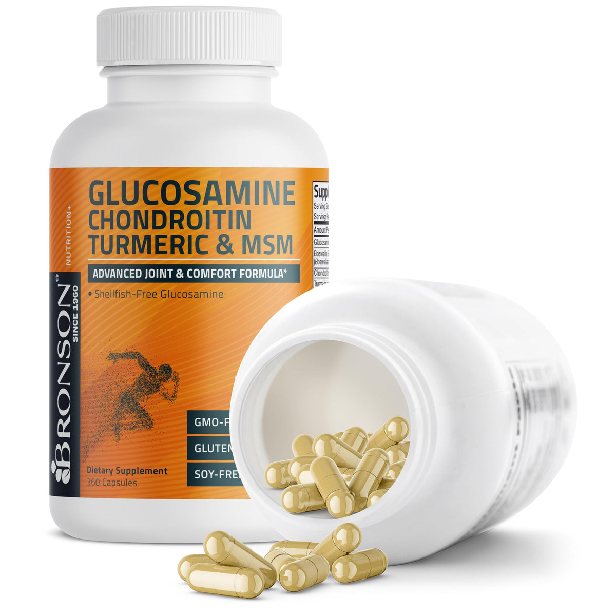 Bronson Glucosamine Chondroitin Turmeric & MSM Advanced Joint & Cartilage Formula, Supports Healthy Joints, Mobility & Cartilage - Non-GMO, 90 Capsules