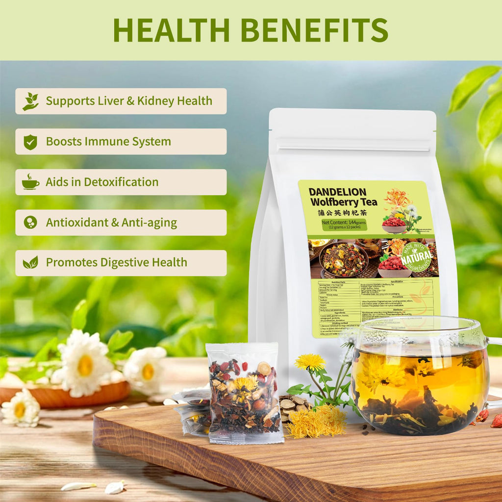 Ginseng Five Treasures Kidney Tea, Traditional Chinese Herbal TeaBags, Natural Kidney Cleanse Detox Tea for Women & Men, 7 Precious Ingredients Formula(1 Pack/25 Bags)