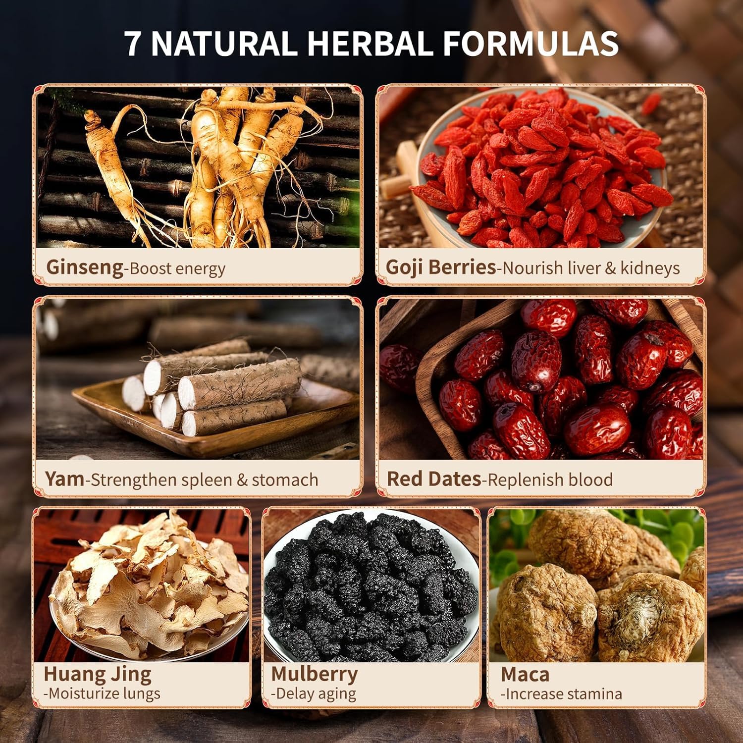 Ginseng Five Treasures Kidney Tea, Traditional Chinese Herbal TeaBags, Natural Kidney Cleanse Detox Tea for Women & Men, 7 Precious Ingredients Formula(1 Pack/25 Bags)