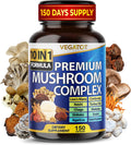 Vegatot Mushroom Complex Supplement, 10-in-1 Blend with Lion's Mane, Cordyceps, Reishi, Turkey Tail, Chaga, Maitake & Shiitake, Cognitive & Immune Wellness Support*, 150 Capsules, Non-GMO