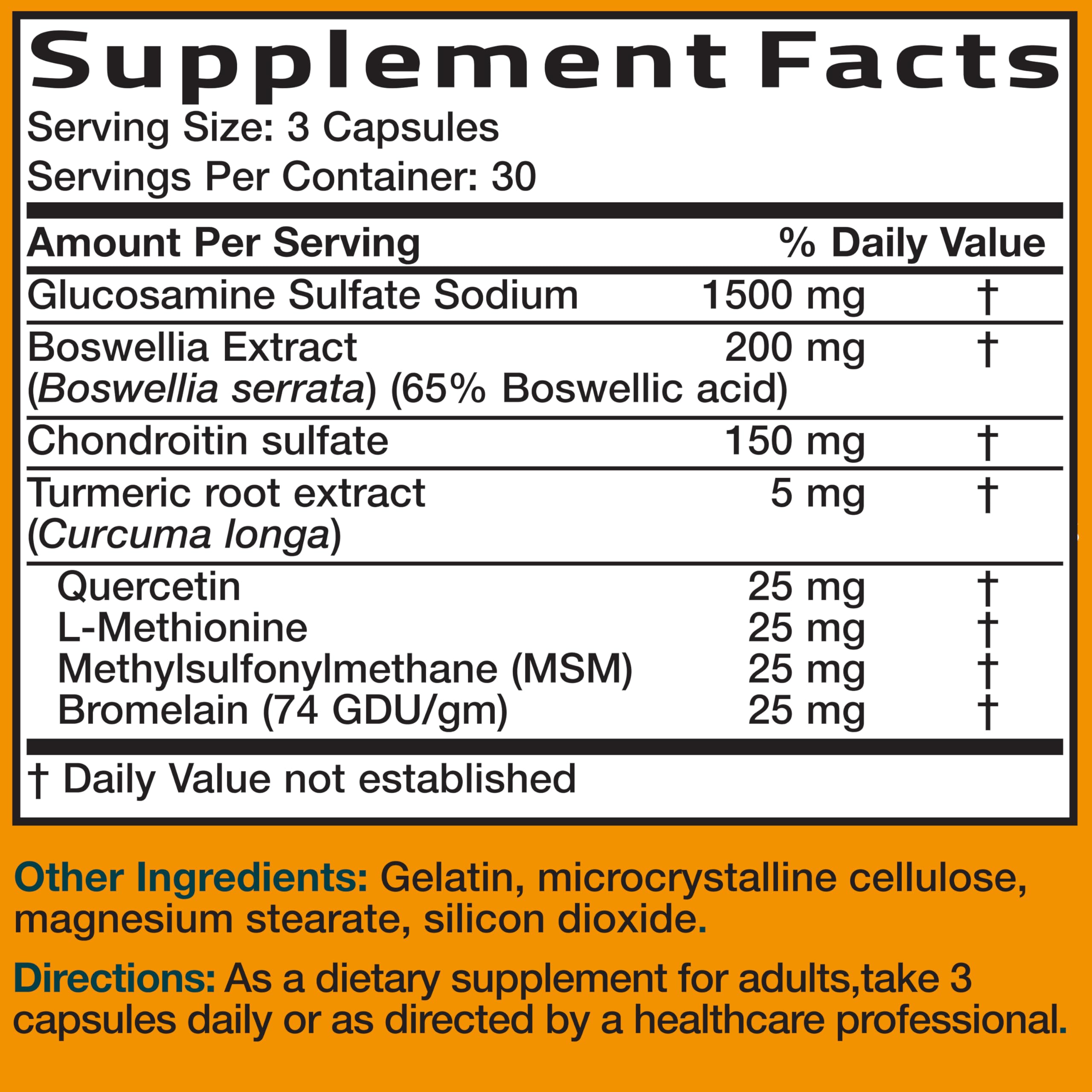 Bronson Glucosamine Chondroitin Turmeric & MSM Advanced Joint & Cartilage Formula, Supports Healthy Joints, Mobility & Cartilage - Non-GMO, 90 Capsules